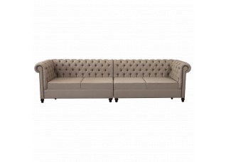 Sofá Chesterfield Linho Fendi 3,20 x 0,85 x 0,85h