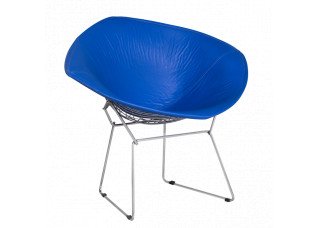 Poltrona Bertoia Diamante com Capa Corino Azul