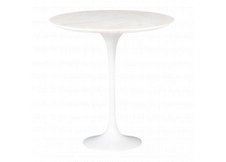 Mesa Lateral Saarinen com Tampo Mármore Branco