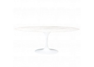 Mesa Oval Saarinen com Tampo Mármore Branco