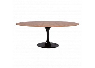 Mesa Jantar Saarinen Preta com Tampo Oval