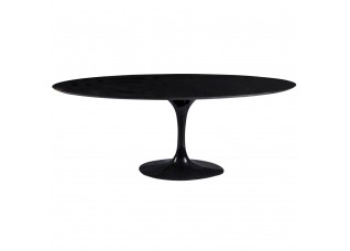 Mesa Oval Saarinen com Tampo Mármore Preto