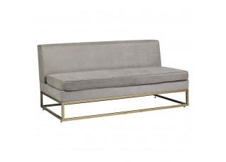 Banco Futon Design com base de ferro dourada